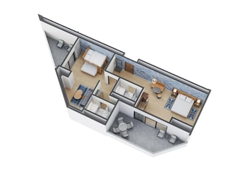 Bunk Bed Suite, 1 King Bed with 1 Queen Bed and Full Bed