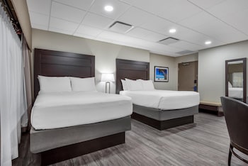 Standard Room, 2 Queen Beds, Refrigerator, Pool View (Walk-in Shower;Larger Room)