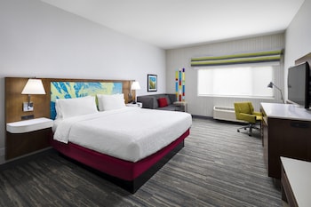 Room, 1 King Bed with Sofa bed, Refrigerator & Microwave