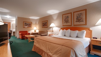 Suite, 1 King Bed with Sofa bed, Refrigerator & Microwave
