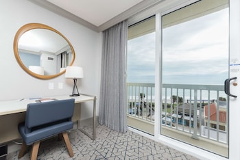 King Bed coastal view w/ full sized balcony