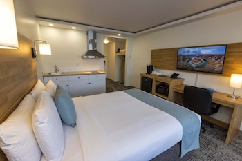 Deluxe Room, 1 Queen Bed, Kitchenette, Mountain View
